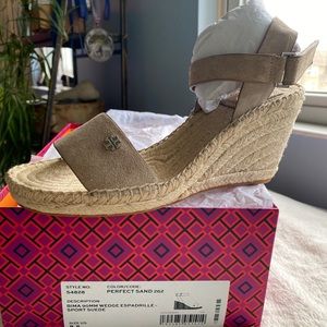 Never Worn - Tory Burch Bima 90MM Wedge Espadrille -Sport Suede Size 8.5